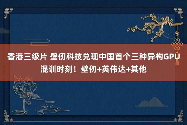 香港三级片 壁仞科技兑现中国首个三种异构GPU混训时刻！壁仞+英伟达+其他