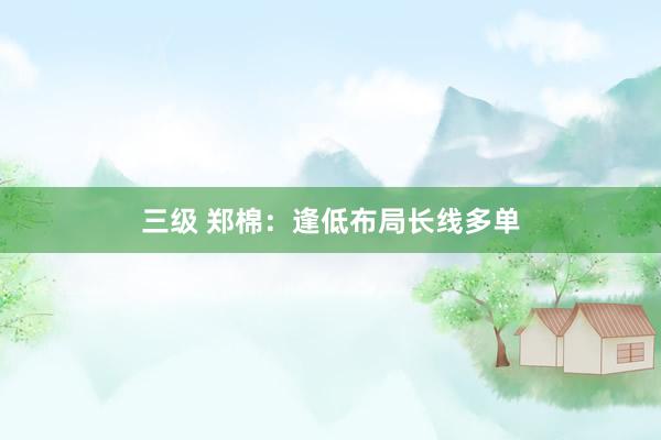 三级 郑棉：逢低布局长线多单