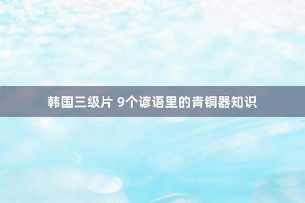 韩国三级片 9个谚语里的青铜器知识