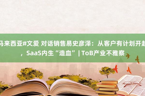 马来西亚#文爱 对话销售易史彦泽：从客户有计划开赴，SaaS内生“造血” | ToB产业不雅察