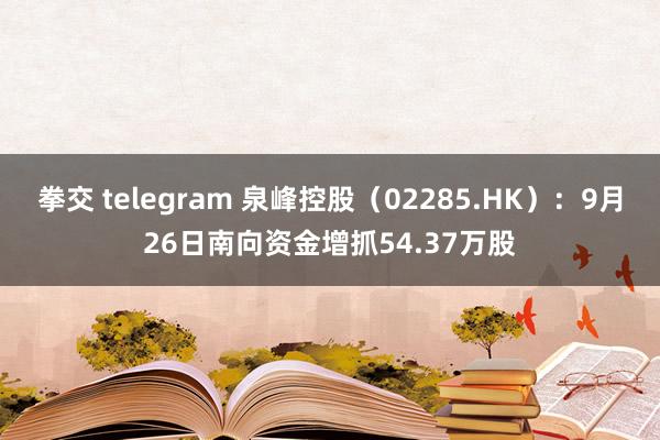 拳交 telegram 泉峰控股（02285.HK）：9月26日南向资金增抓54.37万股