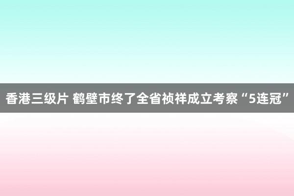 香港三级片 鹤壁市终了全省祯祥成立考察“5连冠”