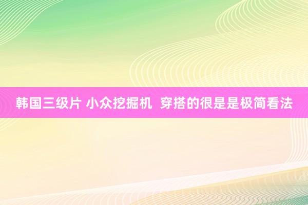 韩国三级片 小众挖掘机  穿搭的很是是极简看法