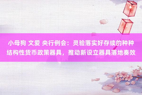 小母狗 文爱 央行例会：灵验落实好存续的种种结构性货币政策器具，推动新设立器具落地奏效