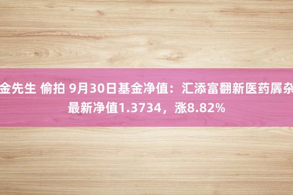 金先生 偷拍 9月30日基金净值：汇添富翻新医药羼杂最新净值1.3734，涨8.82%