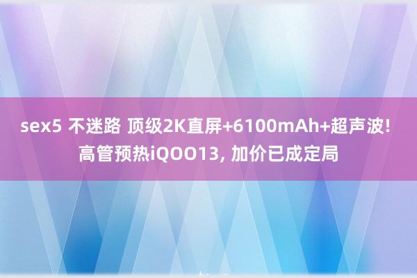 sex5 不迷路 顶级2K直屏+6100mAh+超声波! 高管预热iQOO13， 加价已成定局