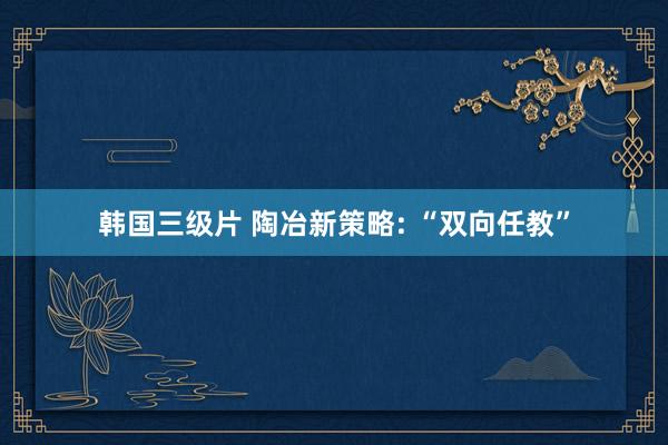 韩国三级片 陶冶新策略: “双向任教”