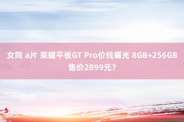 女同 a片 荣耀平板GT Pro价钱曝光 8GB+256GB售价2899元？