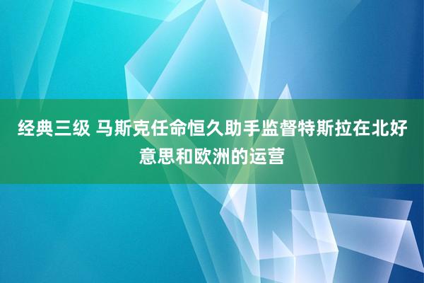 经典三级 马斯克任命恒久助手监督特斯拉在北好意思和欧洲的运营