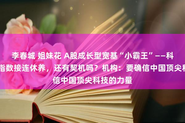 李春城 姐妹花 A股成长型宽基“小霸王”——科创创业50指数接连休养，还有契机吗？机构：要确信中国顶尖科技的力量