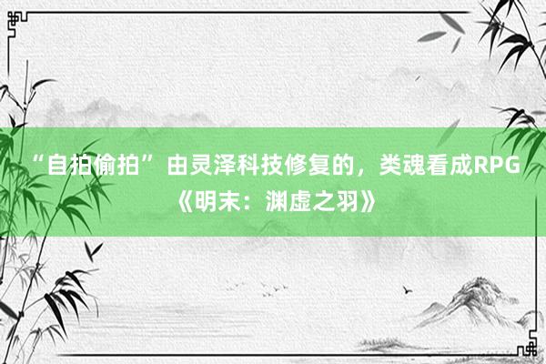 “自拍偷拍” 由灵泽科技修复的，类魂看成RPG《明末：渊虚之羽》