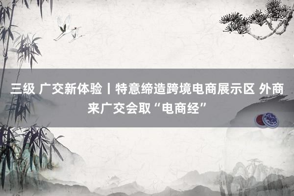 三级 广交新体验丨特意缔造跨境电商展示区 外商来广交会取“电商经”