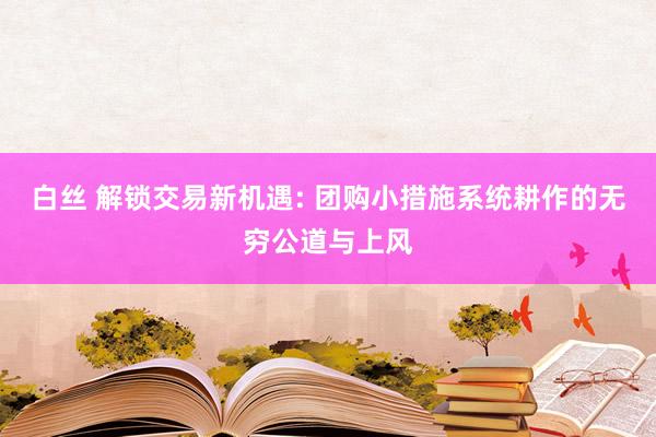 白丝 解锁交易新机遇: 团购小措施系统耕作的无穷公道与上风