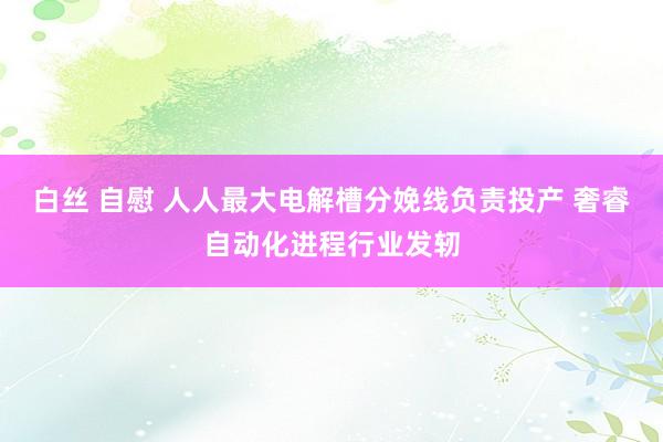 白丝 自慰 人人最大电解槽分娩线负责投产 奢睿自动化进程行业发轫