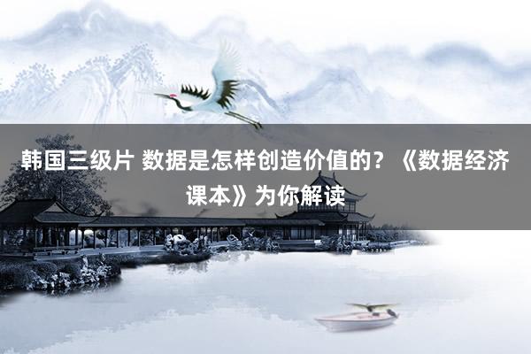 韩国三级片 数据是怎样创造价值的？《数据经济课本》为你解读