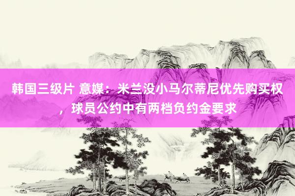 韩国三级片 意媒：米兰没小马尔蒂尼优先购买权，球员公约中有两档负约金要求