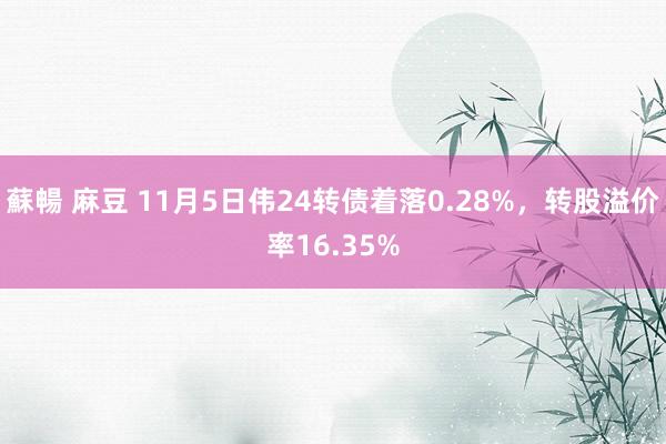 蘇暢 麻豆 11月5日伟24转债着落0.28%，转股溢价率16.35%