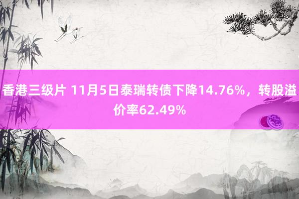 香港三级片 11月5日泰瑞转债下降14.76%，转股溢价率62.49%