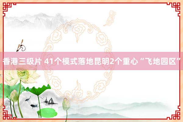 香港三级片 41个模式落地昆明2个重心“飞地园区”