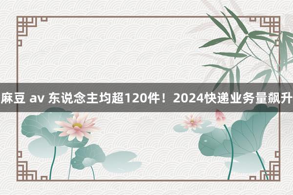 麻豆 av 东说念主均超120件！2024快递业务量飙升