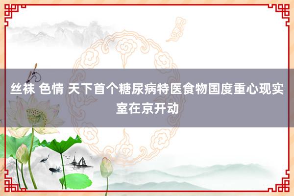 丝袜 色情 天下首个糖尿病特医食物国度重心现实室在京开动