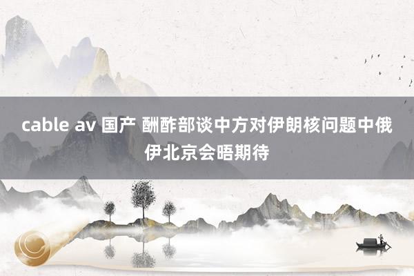 cable av 国产 酬酢部谈中方对伊朗核问题中俄伊北京会晤期待