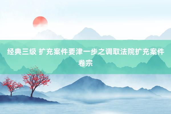 经典三级 扩充案件要津一步之调取法院扩充案件卷宗